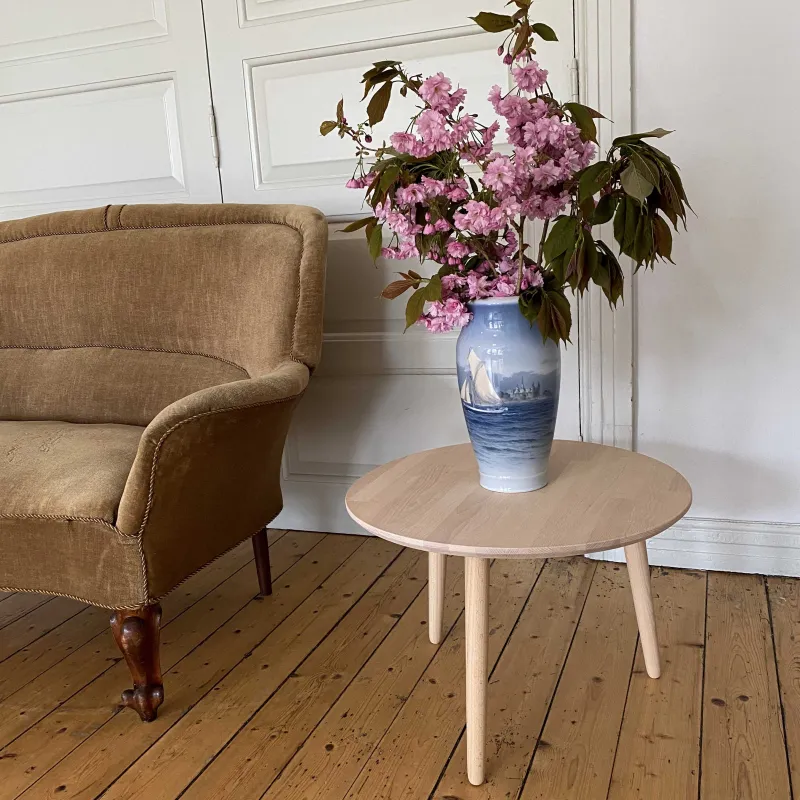 CT 10 - Sofabord i massiv bøg og diameter 50 cm Højde