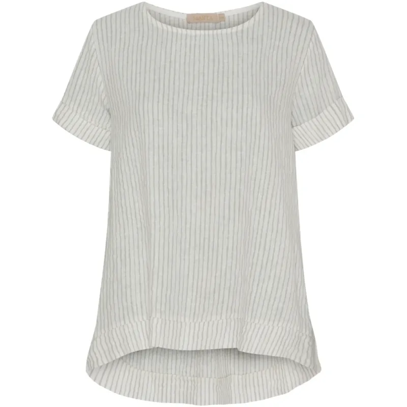 Marta Du Chateau dame bluse MdcNatalie - Panna Grey Stripe