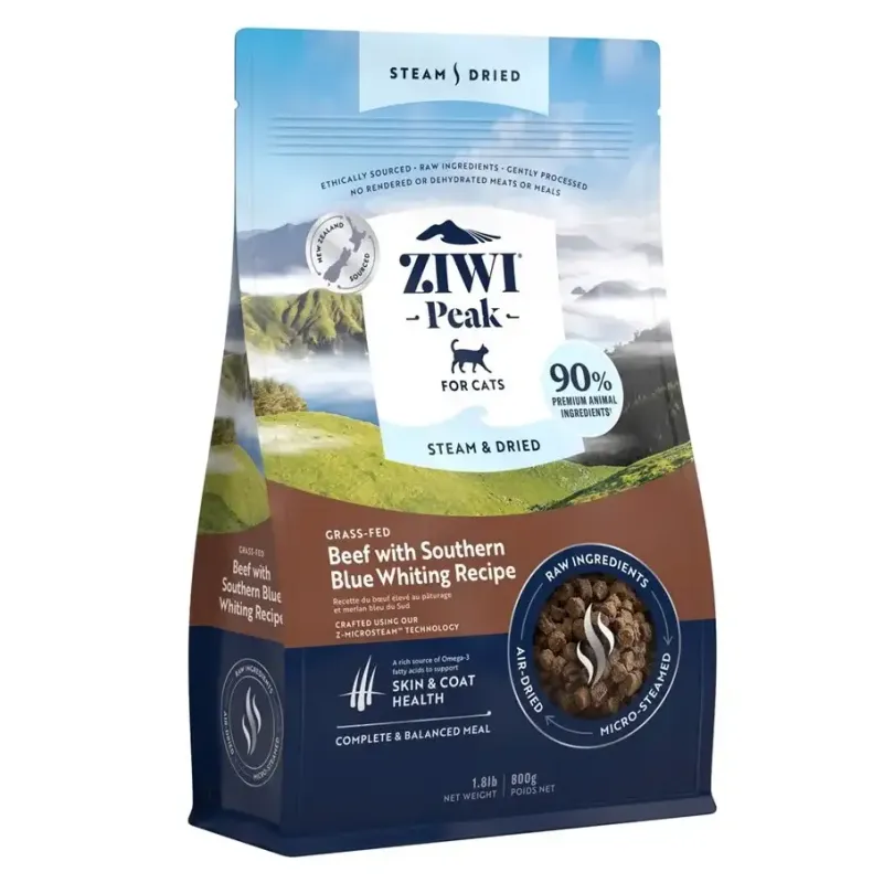 ZiwiPeak Cat Steam & Dried, Beef, 800g