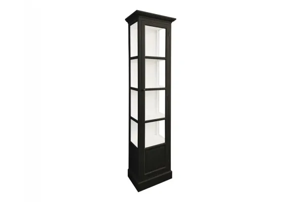 Agersø Vitrineskab - 205x55x36 cm Sort/Hvid