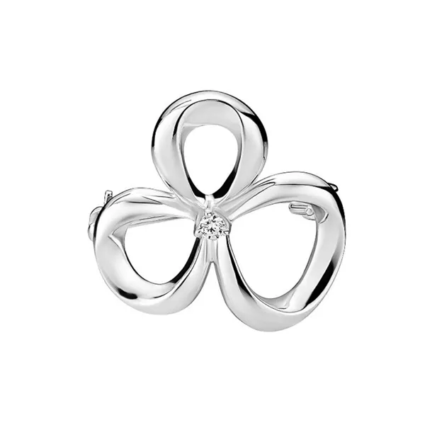 Broche i Sølv med Blomst