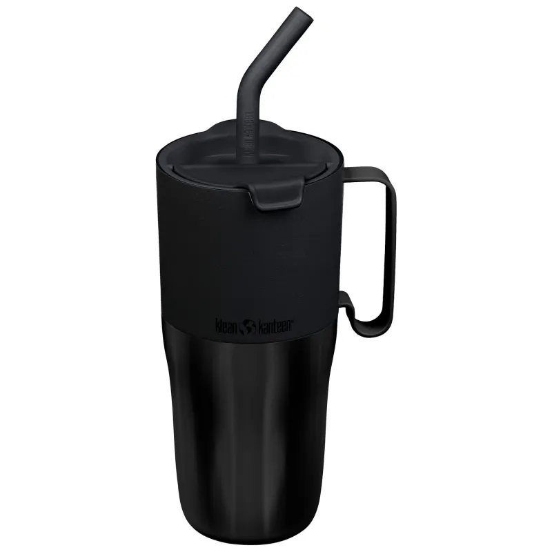 Klean kanteen Rise Tumbler med flip-låg og sugerør 770 ml, sort