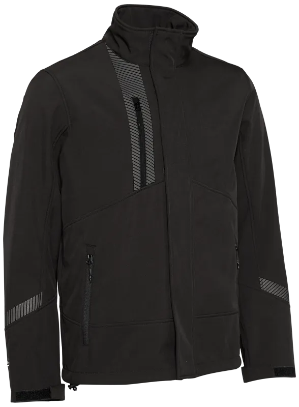 Softshelljakke m/refleks vindtæt 117200 sort Str. 4XL