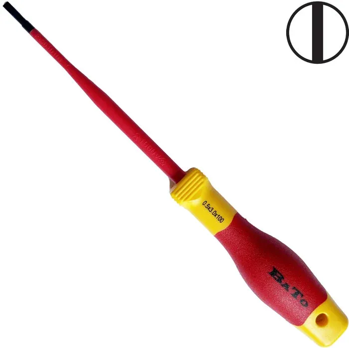 BATO Skruetrækker 1000V. Kærv slim 3,5 x 100mm.