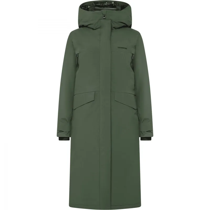 Didriksons Neja Long, parka, dame, mørkegrøn