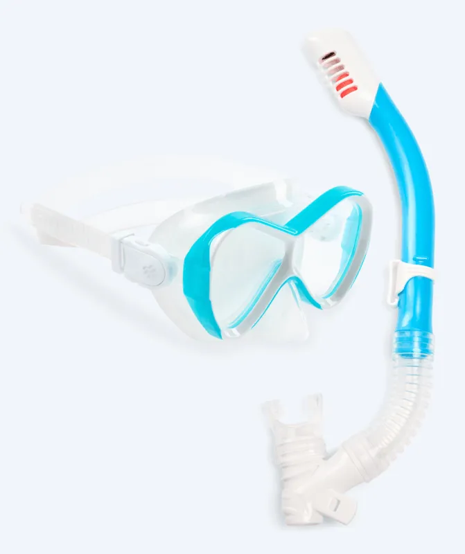 Watery Combo snorkelsæt til børn - Triton Full-dry - Lyseblå - Snorkelsæt til børn (4-16 år)