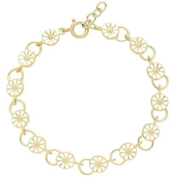 Lund Marguerit armbånd i forgyldt Sølv med Ringe - 19 til 21 cm