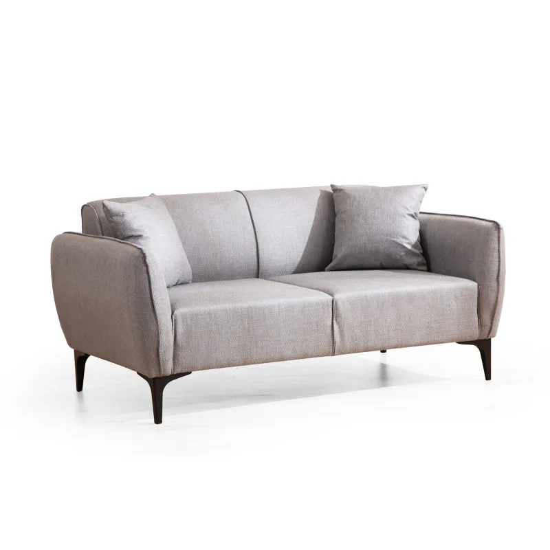 NORDVÄRK Belissimo 2 pers. sofa - grå polyester stof og sort plast