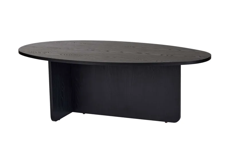 NORDVÄRK Orba sofabord, oval - sort træ melamin (120x65)