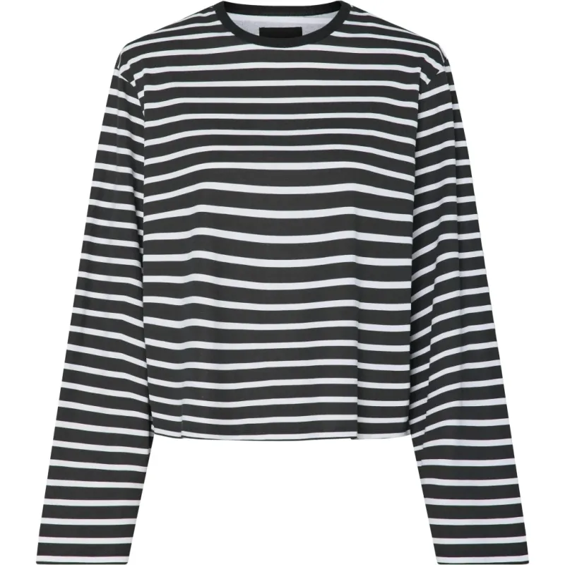 PIECES dame bluse PCFIONA - Black Bright White