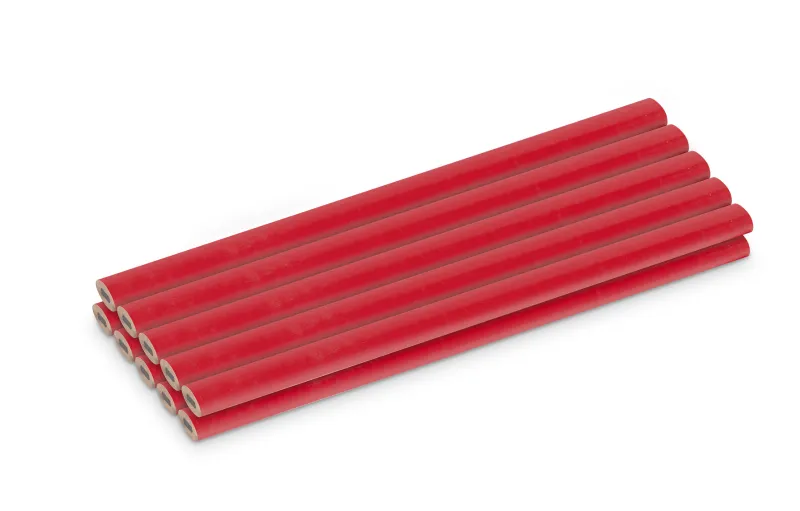 Tømrer blyant 177 mm rød - 10 stk