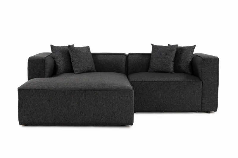 NORDVÄRK Mora XL hjørnesofa (L1-CHLR Højre), højre - antracitgrå stof og plastik