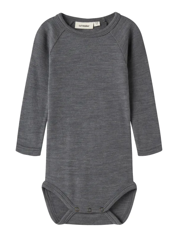 Lil Atelier Nilo - Nester Wool LS Slim Body - Poppy Seed - 56 cm