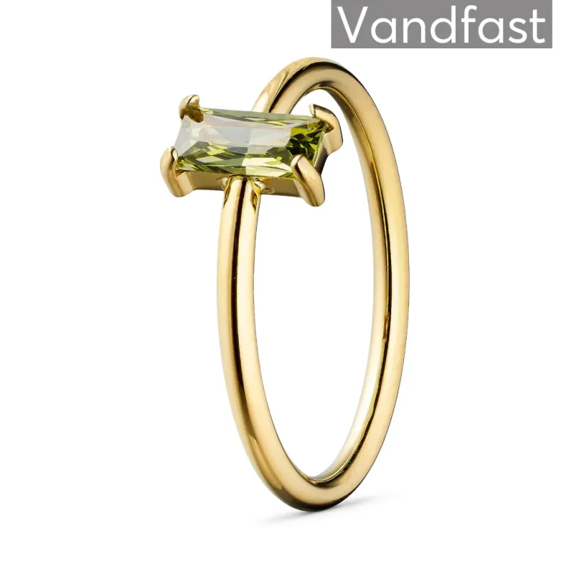 ANNEBRAUNER Deluxe Petite Peridot Ring 18K Guldbelagt