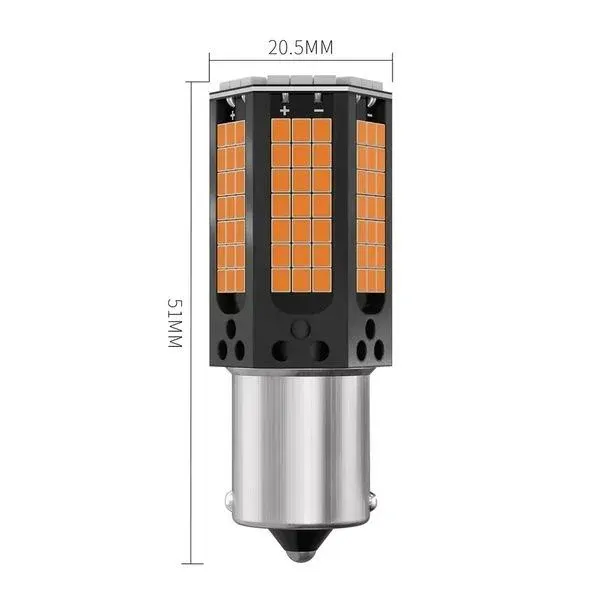 UDSALG - BAU15S 156 LED pære med CANBUS - 12-24v - Dinled - Auto pærer