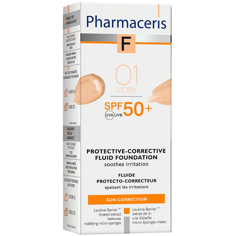 Pharmaceris F - Beskyttende Foundation SPF 50+ Ivory 01 (30 ml)