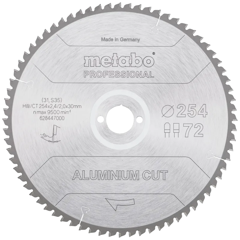 Rundsavklinge aluminium cut 254×30 Z72 FZ/TZ 5°neg