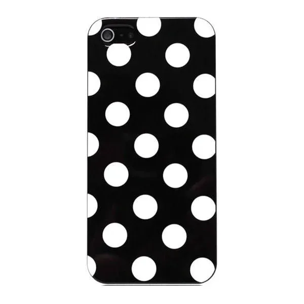 Dots gummi cover til iPhone 5/5S/SE. Sort/hvid.