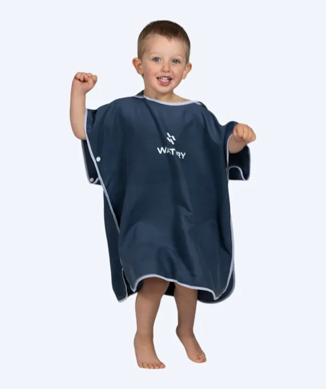 Watery badeponcho til børn (1-6) - Microfiber - Mørkeblå