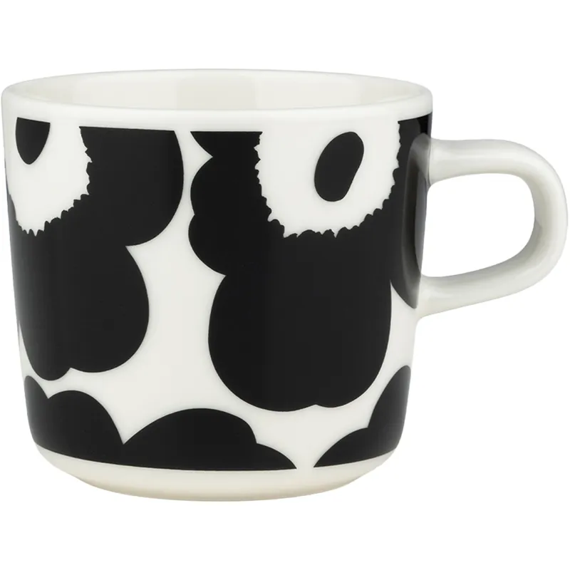 Marimekko Unikko kaffekop 2 dl, sort/hvid