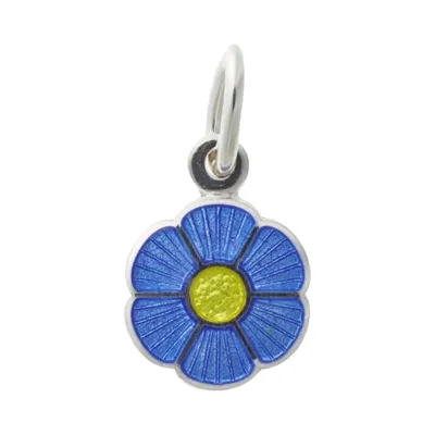 Vedhæng i Sølv med Blomsten Forglem Mig Ej - 8,5 x 8,5 mm