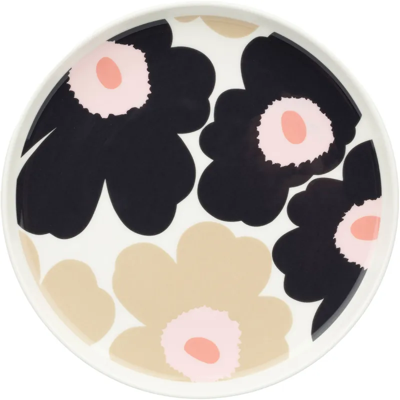 Marimekko Unikko tallerken 20 cm, off white/kulgrå
