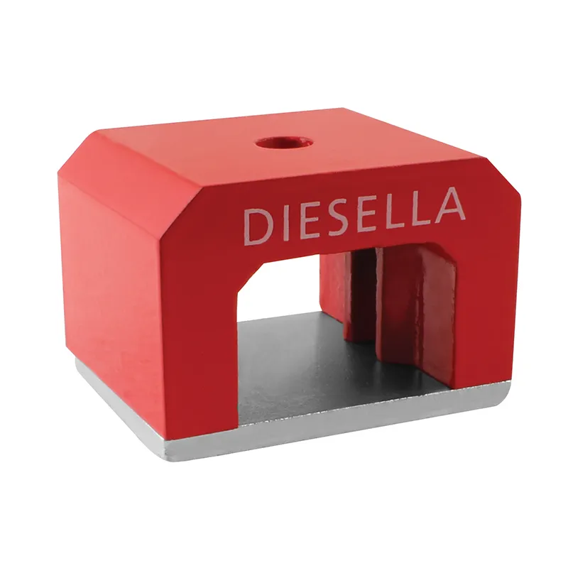 Alnico Hestesko magnet i Broform 40x25x25 mm med Ø5 mm hul (90N)