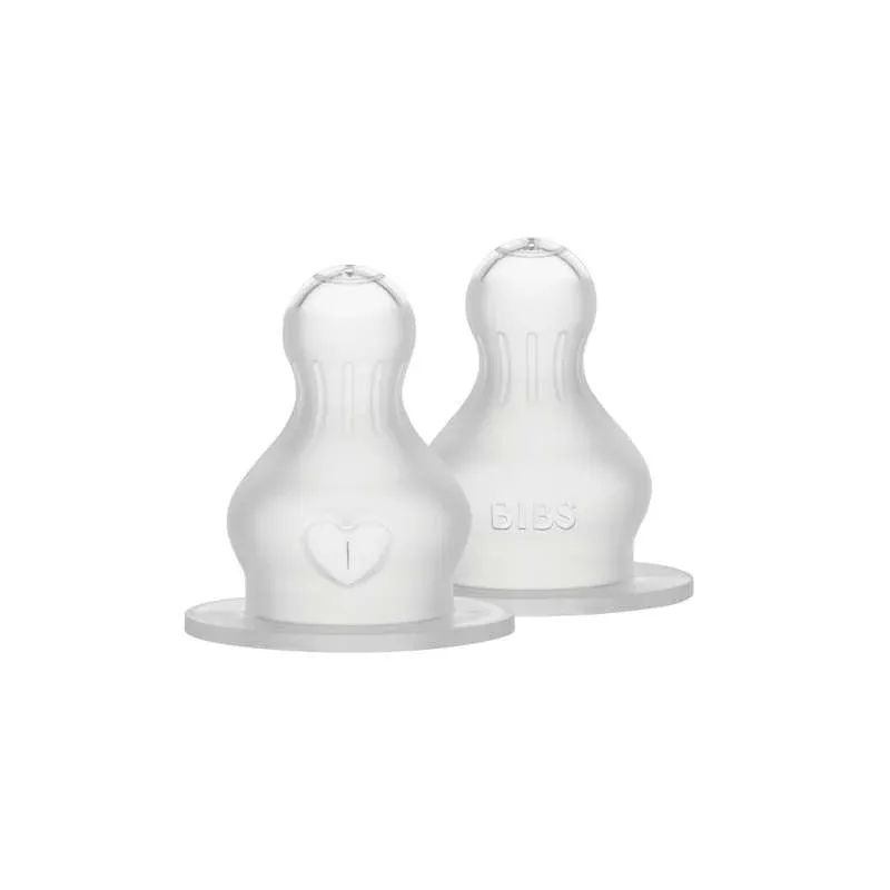 BIBS Bottle - Tilbehør - Suttehoved - Silikone/Rund - 2-Pak - Thick Flow