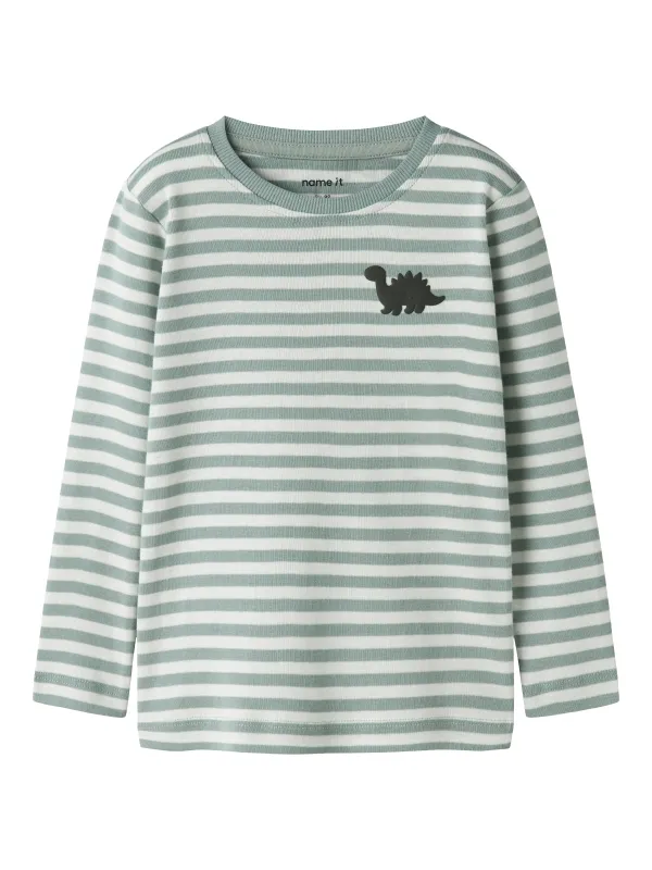 Name It Villy - LS Slim Top NOOS - Green Milieu - 80 cm