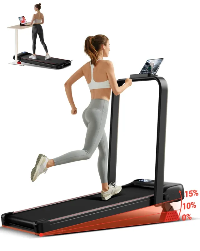 Sammenklappelig 3-i-1 Walking Pad med 10 % / 15 % stigning