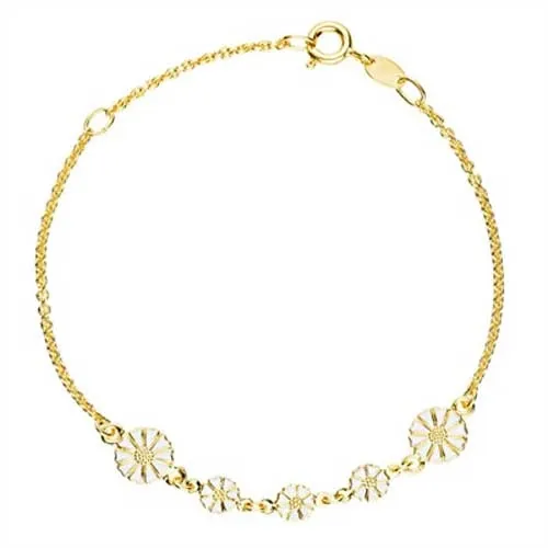Lund Marguerit armbånd i forgyldt Sølv - 16 og 19 cm