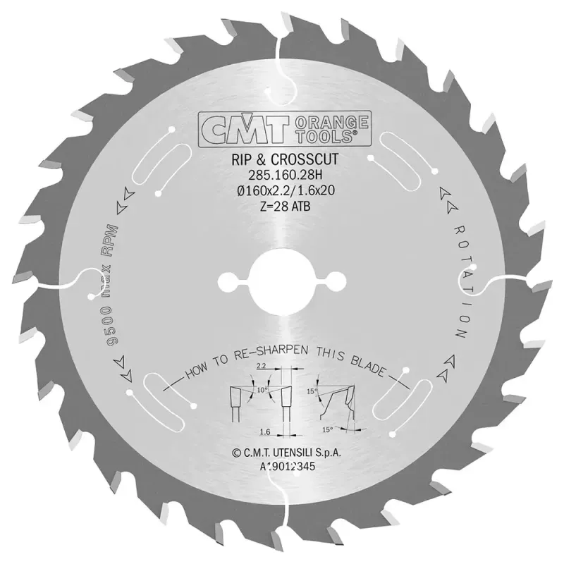 CMT Klinge 160x2,2x20 Z28 W - 285.160.28H