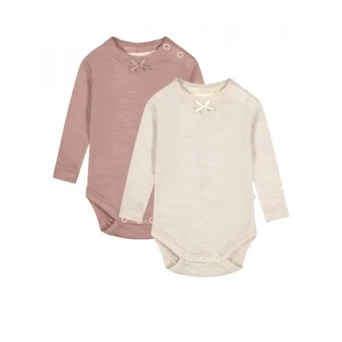 Body Med Knapper I 100% Merino Uld, Oeko-tex®, 2-pak 56 Nature - Soft Rose Melange