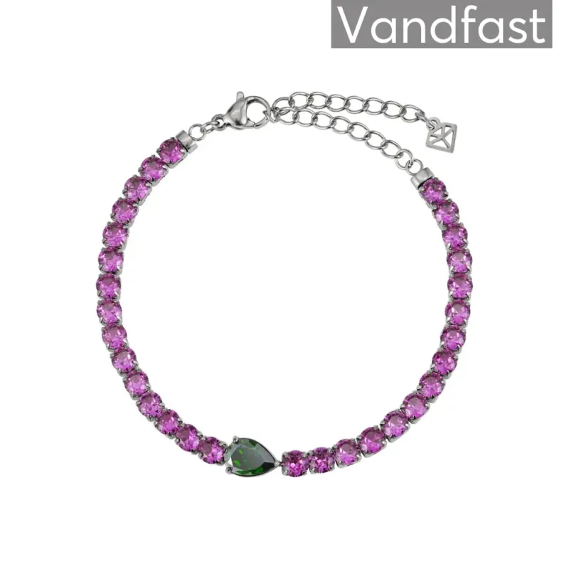 ANNEBRAUNER Tennis Paris Green Rose Armbånd