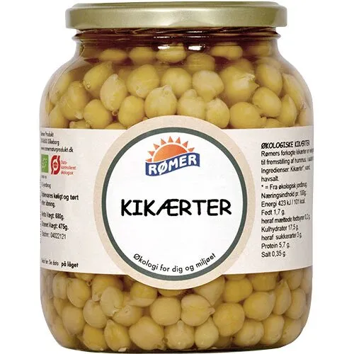 Kikærter i vand Øko. - 660 gram