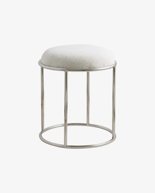 Nordal - KOMATI taburet  -  elfenben  -  Ø41 × H47 cm