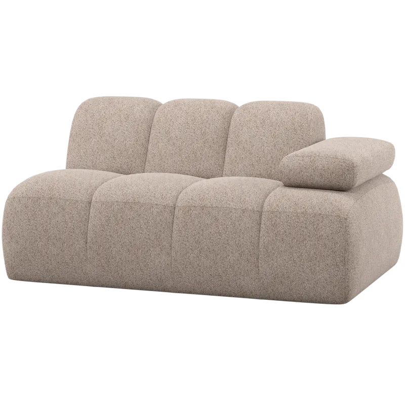 WOOOD Mojo 1,5 pers. sofa element, m. armlæn, højre - mørk sand uld