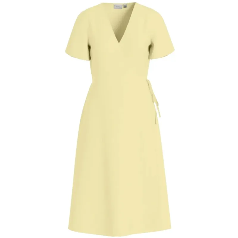 VILA dame kjole VILOVIE - Pastel Yellow