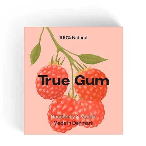 True Gum Tyggegummi Raspberry & Vanilla (21 g)