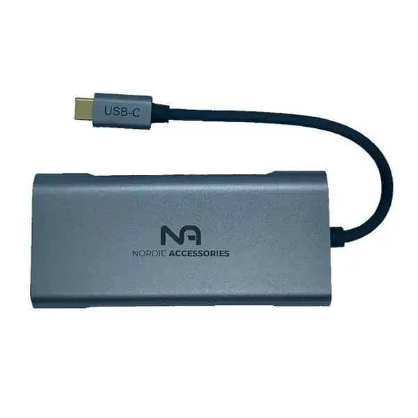 Nordic Accessories 7 i 1 USB-C Dock. HDMI, USB-C PD, 3xUSB-A. 75W Dockingstation.