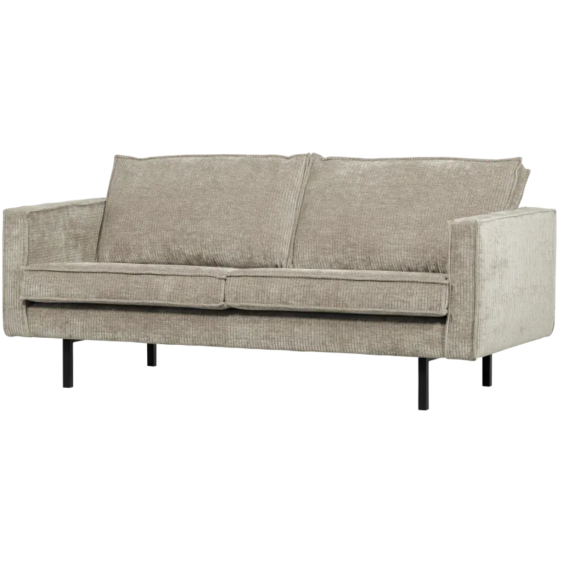 WOOOD Rodeo 2,5 pers. sofa - mørk sand fløjl stof og metal