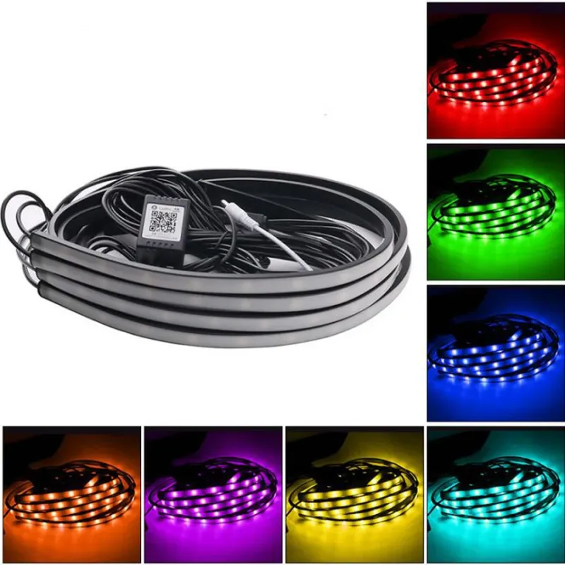 UDSALG - Ambient multicolor LED lys til montering under bilen 90x120 cm - Dinled - Markeringslys