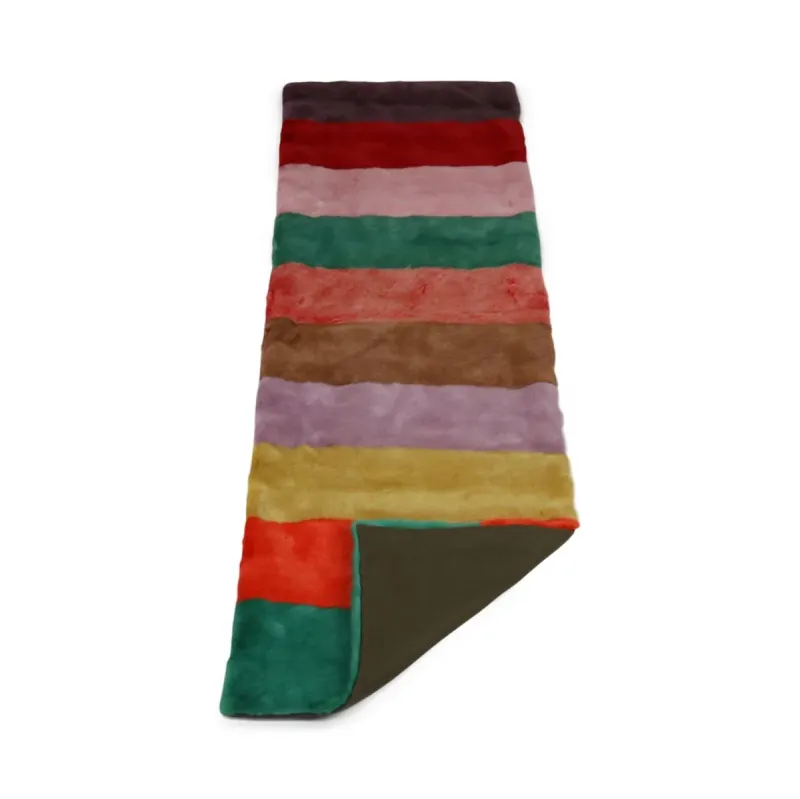 Minkplaid | Cashmerebagside | Multifarvet (Lyse farver) | 52x156 cm