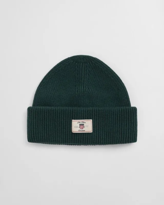 COTTON BLEND RIBBED BEANIE
