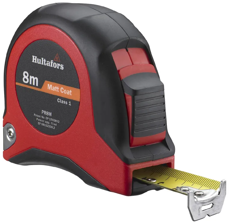 Båndmål PR 8M gult bånd, 8 m x 25 mm