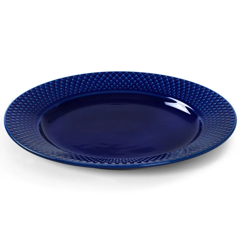 Lyngby porcelæn Rhombe Color frokosttallerken, 23 cm, mørkeblå