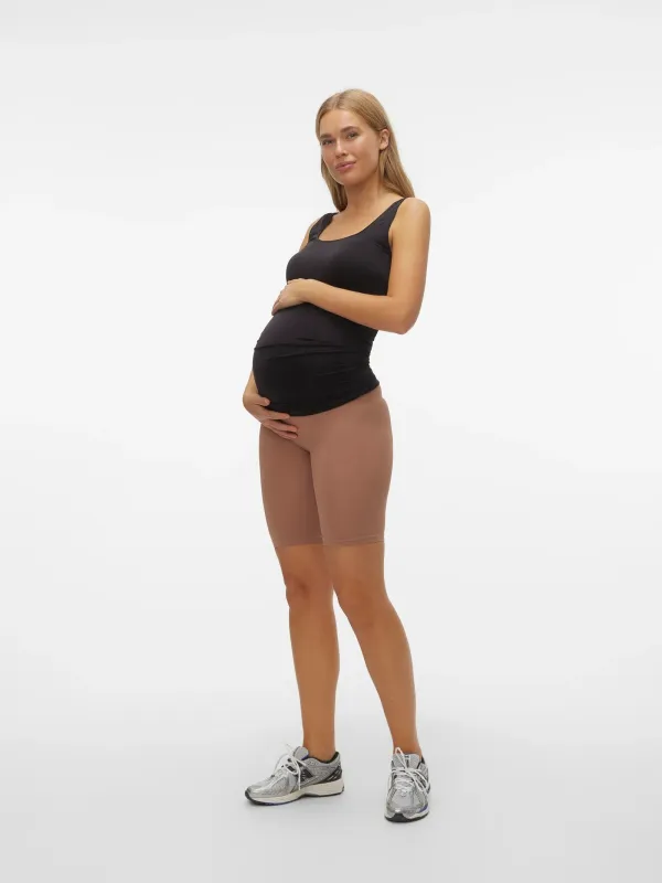Mamalicious sømløse venteshorts, lys brun/Raw Umber MLTia - Mamalicious - Shorts - Buump