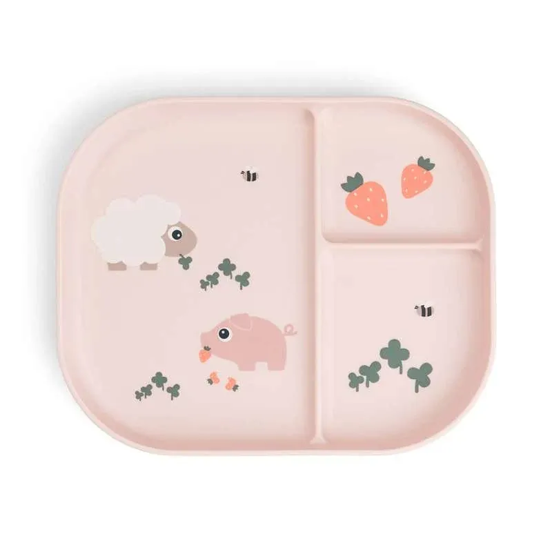 Done By Deer Foodie Ruminddelt Tallerken - Tiny Farm - Pudder