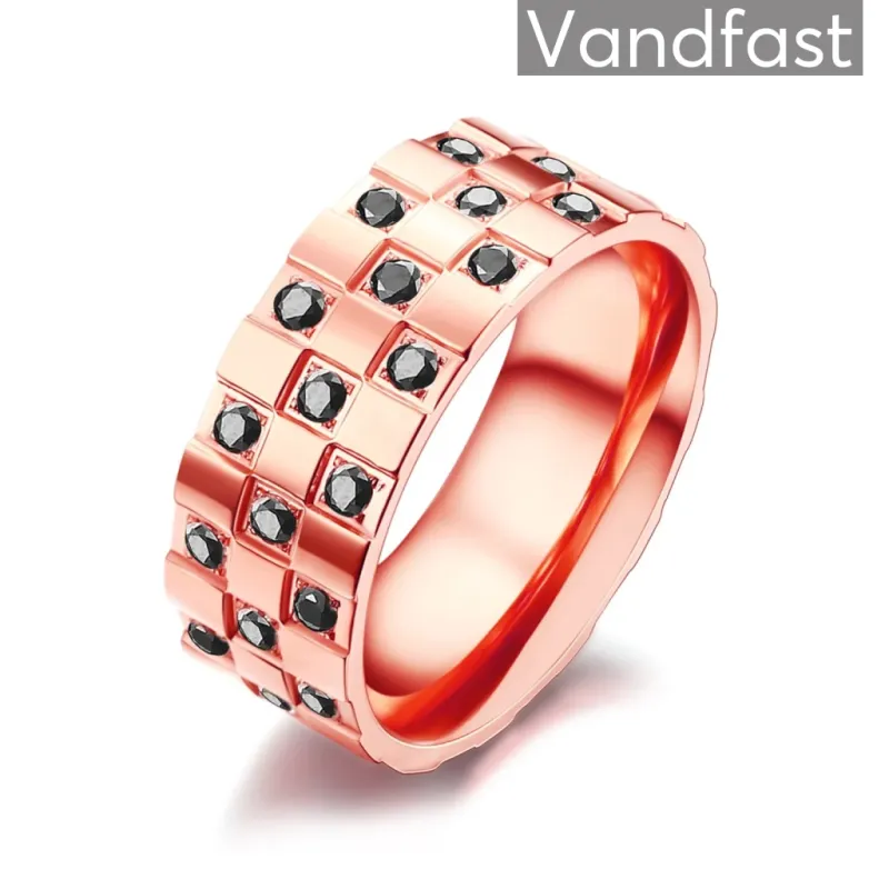 ANNEBRAUNER Chess Rose/Black Ring