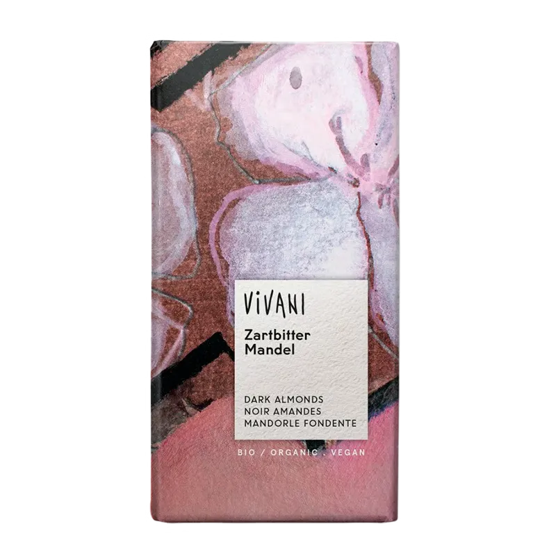 Vivani Chokolade Mørk M. Hele Mandler Ø (100 g)